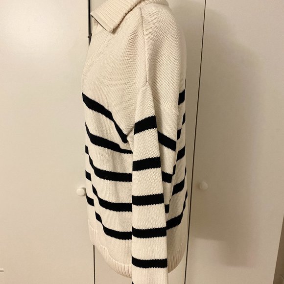 Zara Oversized Stripe Knit Sweater knitwear - Picture 2 of 16